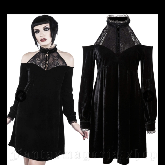Killstar Dresses & Skirts - Killstar Wicked Webutant Skater Dress M *FLAWED*
